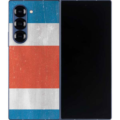 Costa Rican Flag Distressed Galaxy Z Fold6 Skin